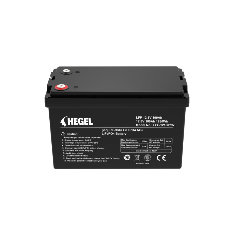 HEGEL 12.8V 100Ah LiFePO4 Lityum Akü Dahili BMS Yüksek Performans