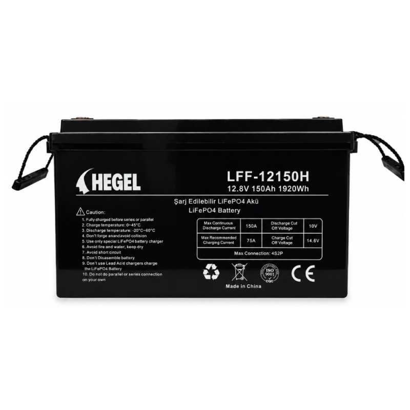 HEGEL 12.8V 150Ah LiFePO4 Lityum Akü Dahili BMS Derin Deşarj Teknolojisi