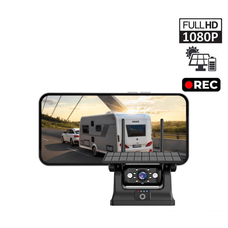 Solar Şarjlı Wireless Karavan Geri Görüş Kamerası 1080P Premium
